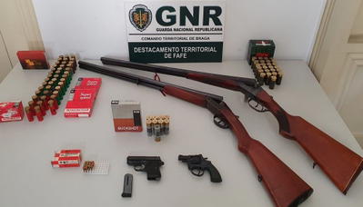 Apreensão de armas e munições por ameaças