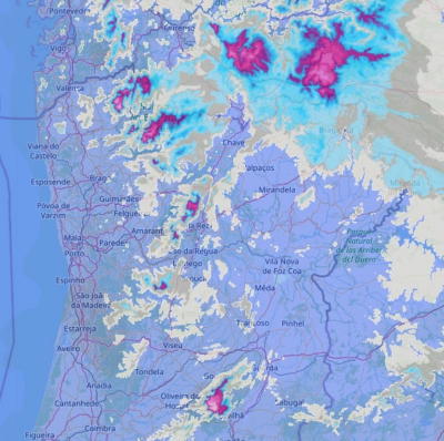 Previsões de queda de neve, chuva ou vento fortes e agitação marítima.