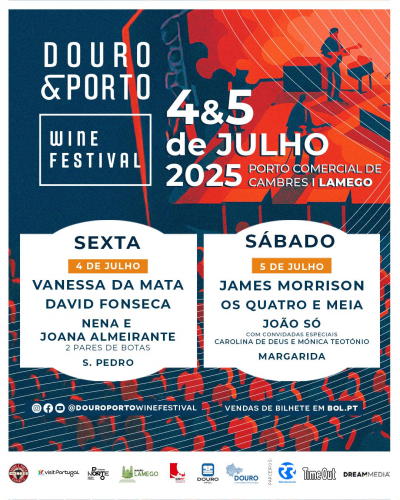 Vanessa da Mata e James Morrison atuam em julho no Douro & Porto Wine Festival