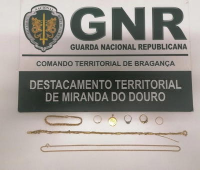 GNR deteve dois homens e uma mulher por furto de ouro avaliado em 5.000 euros em Vimioso