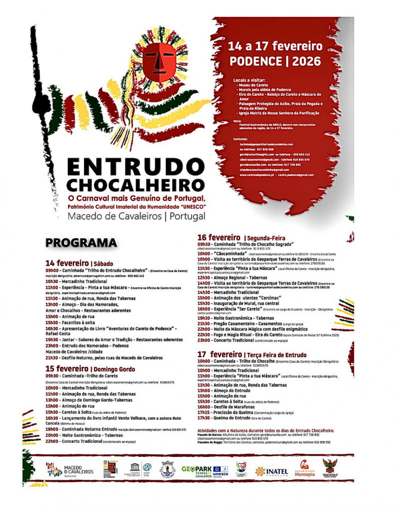 Entrudo Chocalheiro de 14 a 17 de fevereiro 2026