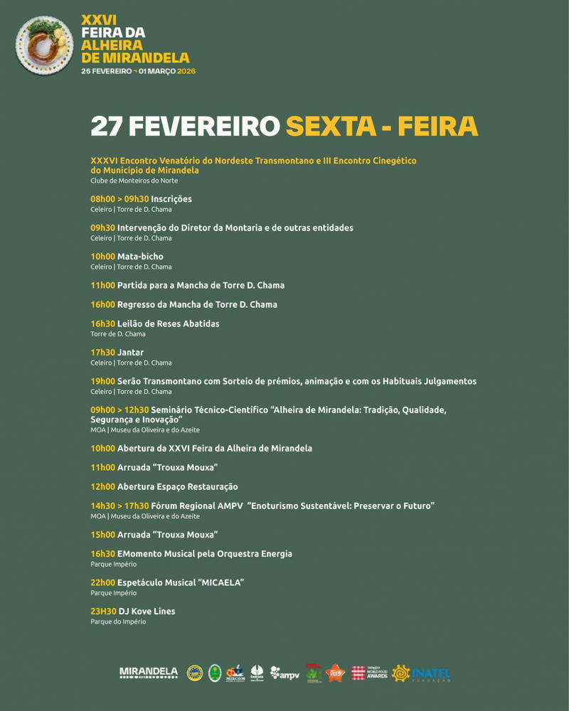 XXVI Feira da Alheira de Mirandela realiza se entre 26 de fevereiro e 01 de março,