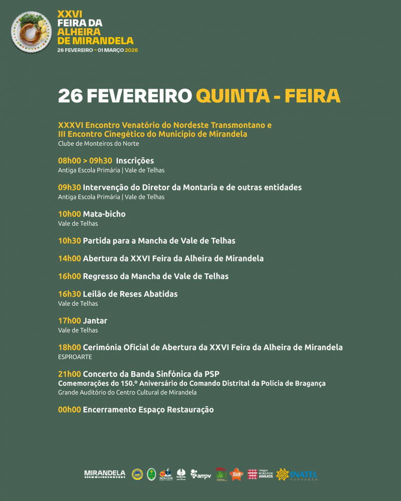 XXVI Feira da Alheira de Mirandela realiza se entre 26 de fevereiro e 01 de março,