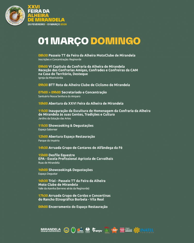 XXVI Feira da Alheira de Mirandela realiza se entre 26 de fevereiro e 01 de março,