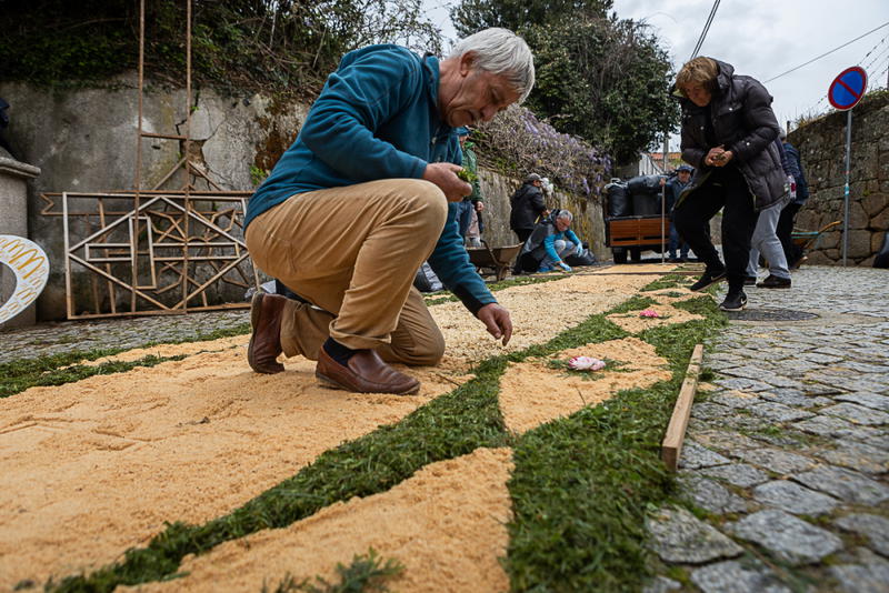 Tapete de flores na Festa à Padroeira Nossa Senhora dos Prazeres